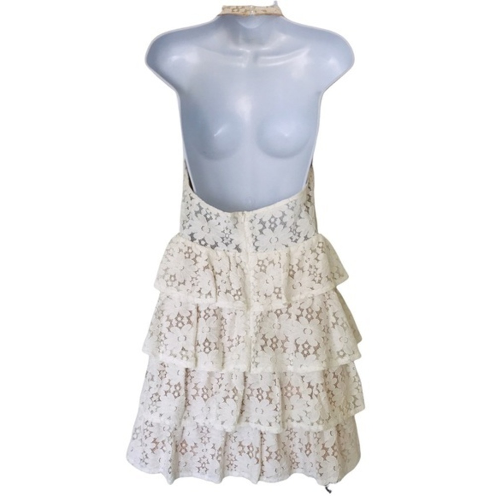 NWT VICI To Be‎ Loved dress Tiered Lace Halter size L - Picture 4 of 12